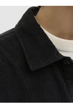 JJEPERFECT CORDUROY OVERSHIRT LS SN - ΜΑΥΡΟ
