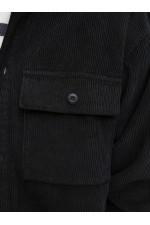 JJEPERFECT CORDUROY OVERSHIRT LS SN - ΜΑΥΡΟ
