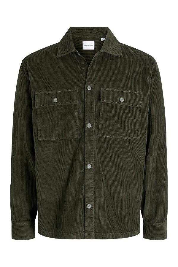 JJEPERFECT CORDUROY OVERSHIRT LS SN - ΠΡΑΣΙΝΟ