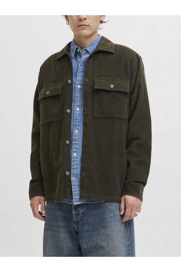JJEPERFECT CORDUROY OVERSHIRT LS SN - ΠΡΑΣΙΝΟ