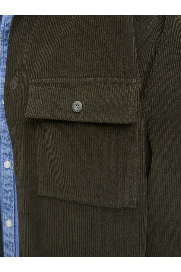 JJEPERFECT CORDUROY OVERSHIRT LS SN - ΠΡΑΣΙΝΟ