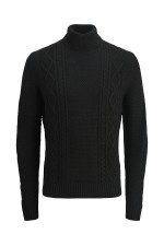JREBJOSH KNIT ROLL NECK - ΜΑΥΡΟ