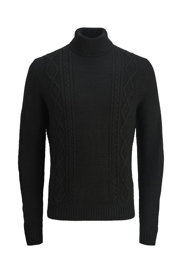 JREBJOSH KNIT ROLL NECK - ΜΑΥΡΟ