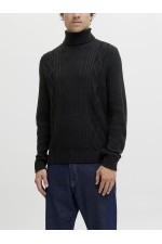 JREBJOSH KNIT ROLL NECK - ΜΑΥΡΟ