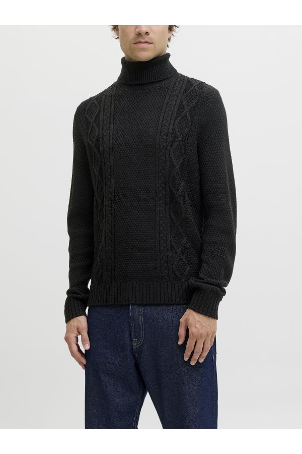 JREBJOSH KNIT ROLL NECK - ΜΑΥΡΟ