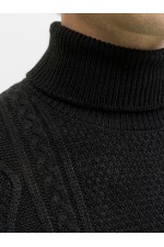 JREBJOSH KNIT ROLL NECK - ΜΑΥΡΟ