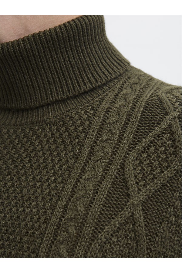 JREBJOSH KNIT ROLL NECK - ΧΑΚΙ