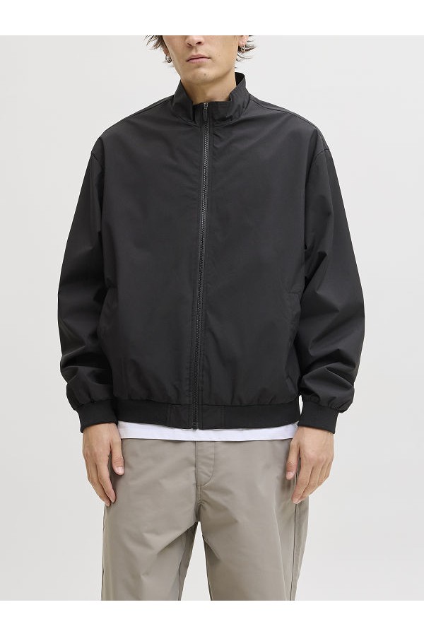 JJECHARGE STAND COLLAR BOMBER NOOS - ΜΑΥΡΟ