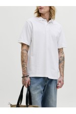 JPRBLUWILL SS WASH POLO SN - ΛΕΥΚΟ