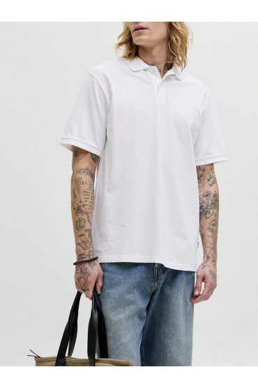 JPRBLUWILL SS WASH POLO SN - ΛΕΥΚΟ