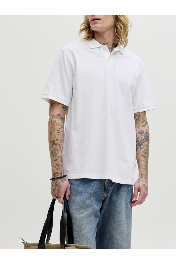 JPRBLUWILL SS WASH POLO SN - ΛΕΥΚΟ