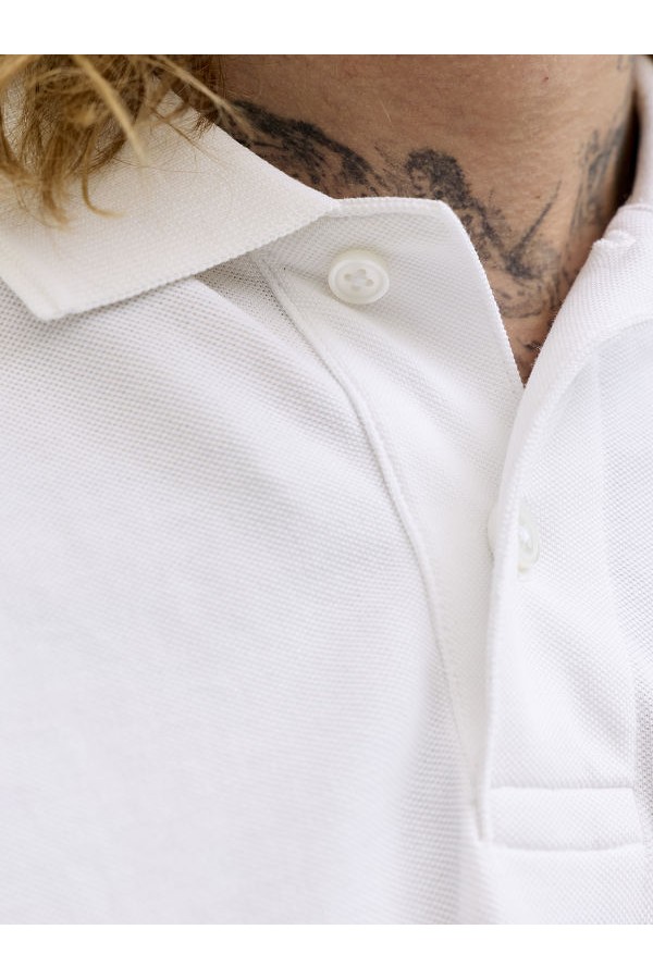 JPRBLUWILL SS WASH POLO SN - ΛΕΥΚΟ