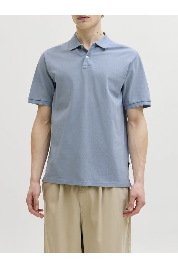 JPRBLUWILL SS WASH POLO SN - ΜΠΛΕ ΑΝΟΙΧΤΟ