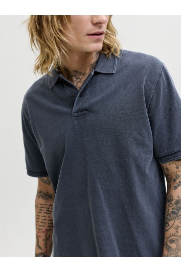 JPRBLUWILL SS WASH POLO SN - ΜΠΛΕ