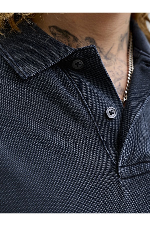 JPRBLUWILL SS WASH POLO SN - ΜΠΛΕ