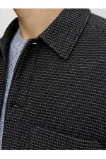 JPRBLARICK WAFFEL OVERSHIRT L/S SHIRT - ΜΑΥΡΟ