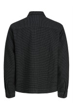 JPRBLARICK WAFFEL OVERSHIRT L/S SHIRT - ΜΑΥΡΟ
