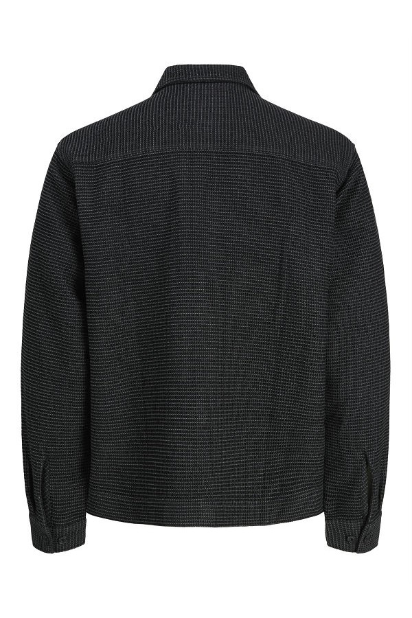 JPRBLARICK WAFFEL OVERSHIRT L/S SHIRT - ΜΑΥΡΟ