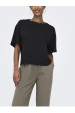 ONLTERZA S/S O-NECK TOP BOX JRS - ΜΑΥΡΟ