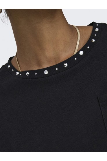 ONLTERZA S/S O-NECK TOP BOX JRS - ΜΑΥΡΟ