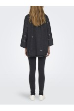 ONLGRACE 3/4 HEART EMB DNM SHIRT - ΜΑΥΡΟ
