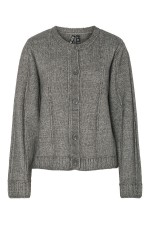 PCORLY LS O-NECK KNIT CARDIGAN PWP BC - ΓΚΡΙ