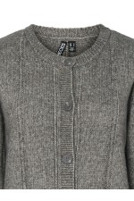 PCORLY LS O-NECK KNIT CARDIGAN PWP BC - ΓΚΡΙ