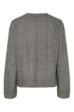 PCORLY LS O-NECK KNIT CARDIGAN PWP BC - ΓΚΡΙ