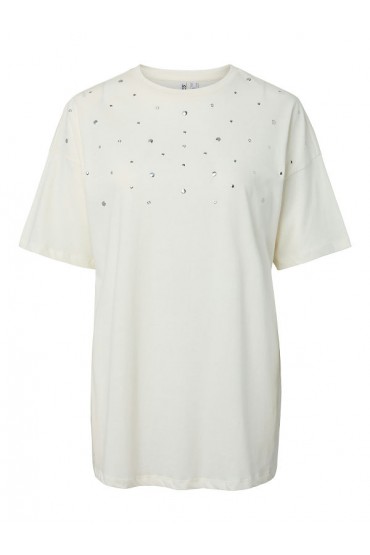 PCSKYLAR SS OS DETAIL TEE FSY PP BC - ΛΕΥΚΟ