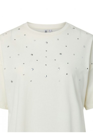 PCSKYLAR SS OS DETAIL TEE FSY PP BC - ΛΕΥΚΟ
