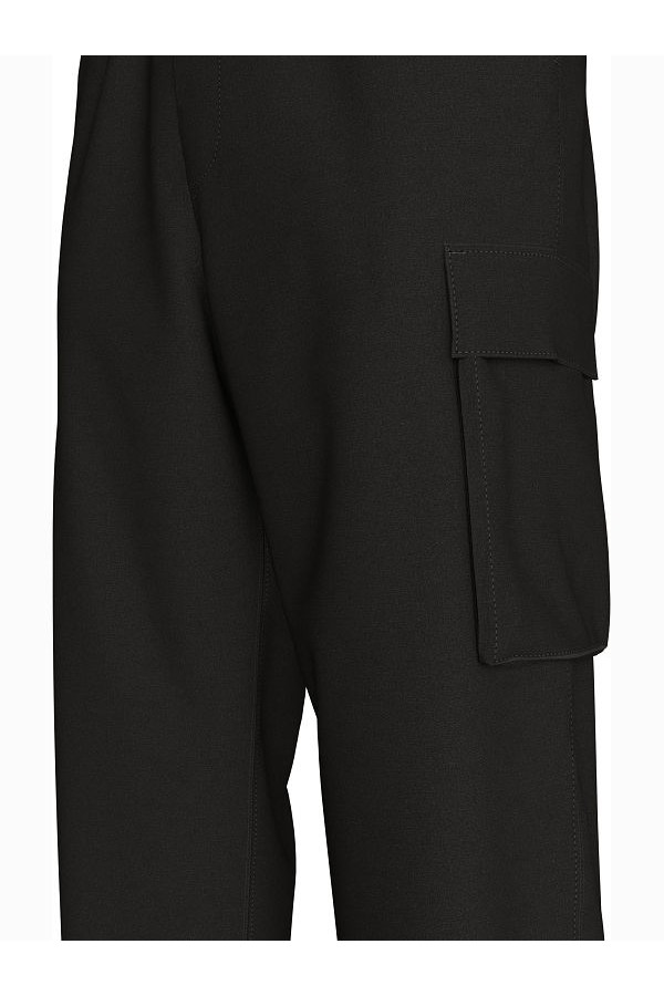 SKINNY ELASTIC TWILL CARGO PANT - ΜΑΥΡΟ