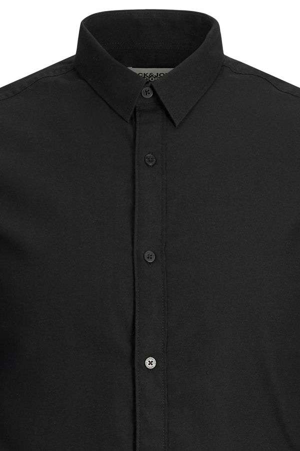 JCOORION SHIRT LS PLS - ΜΑΥΡΟ