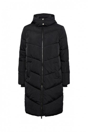 PCJAMILLA LONG PUFFER JACKET NOODS BC - ΜΑΥΡΟ