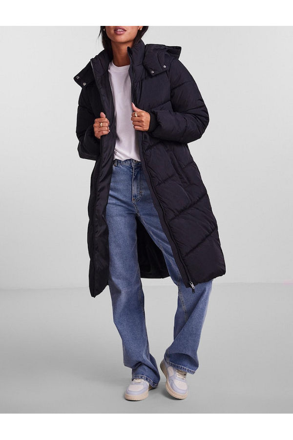PCJAMILLA LONG PUFFER JACKET NOODS BC - ΜΑΥΡΟ