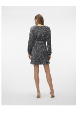 VMBELLA LS BOATNECK SHORT DRESS JRS - ΓΚΡΙ