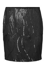 VMMERLE HW ANKLE SKIRT WVN GA - ΜΑΥΡΟ