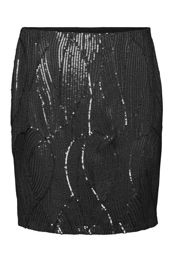 VMMERLE HW ANKLE SKIRT WVN GA - ΜΑΥΡΟ