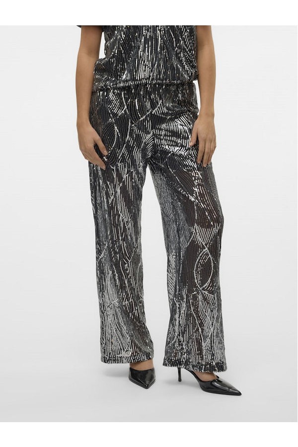 VMELLEN HW WIDE PANT JRS - ΜΑΥΡΟ