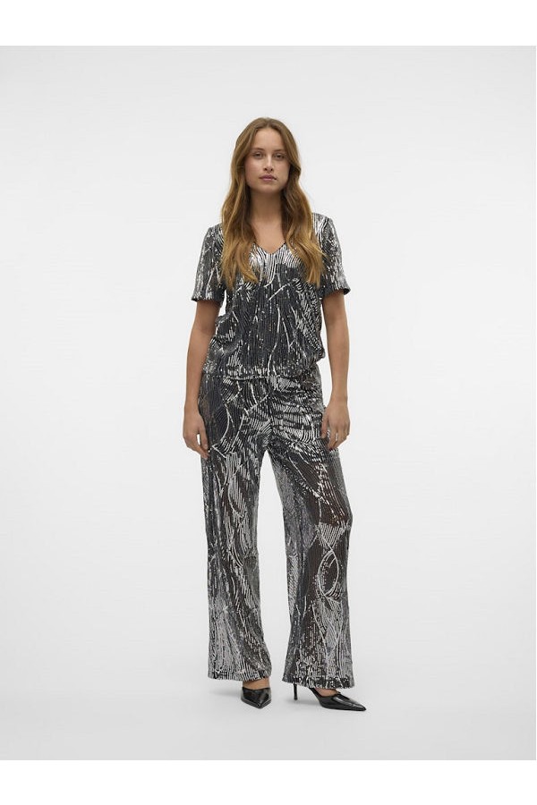 VMELLEN HW WIDE PANT JRS - ΜΑΥΡΟ