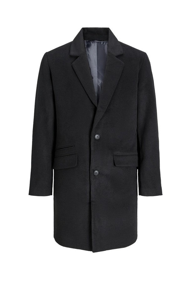 JJHAYS WOOL BLEND COAT - ΜΑΥΡΟ