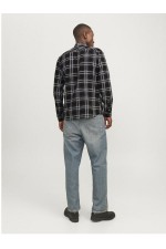 JJJOSHUA FALL FLANNEL SHIRT LS - ΜΑΥΡΟ
