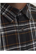 JJJOSHUA FALL FLANNEL SHIRT LS - ΜΑΥΡΟ