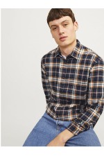JJJOSHUA FALL FLANNEL SHIRT LS - ΠΟΡΤΟΚΑΛΙ