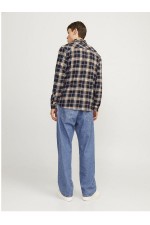 JJJOSHUA FALL FLANNEL SHIRT LS - ΠΟΡΤΟΚΑΛΙ
