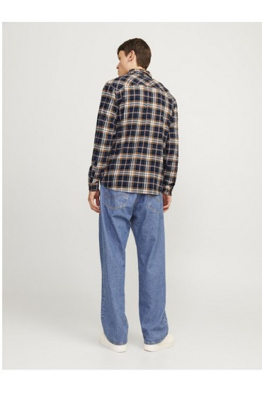 JJJOSHUA FALL FLANNEL SHIRT LS - ΠΟΡΤΟΚΑΛΙ