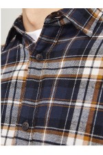 JJJOSHUA FALL FLANNEL SHIRT LS - ΠΟΡΤΟΚΑΛΙ