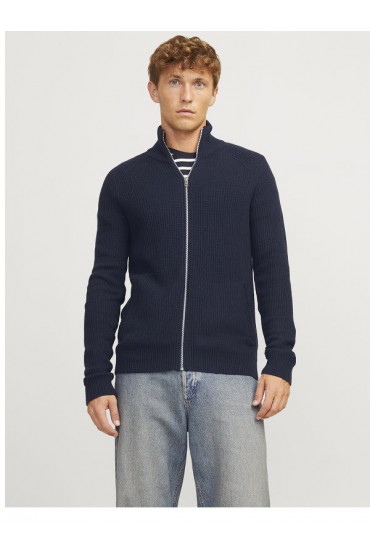 JJPANNEL KNIT ZIP CARDIGAN AW24 - ΜΠΛΕ