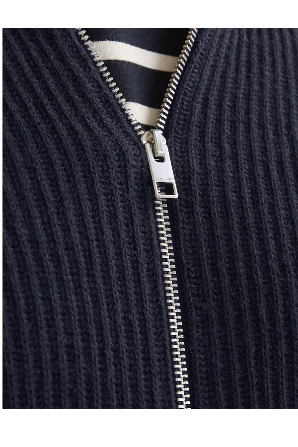 JJPANNEL KNIT ZIP CARDIGAN AW24 - ΜΠΛΕ