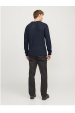 JJJONES KNIT CREW NECK - ΜΠΛΕ