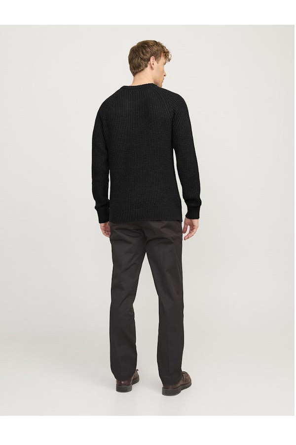JJJONES KNIT CREW NECK - ΜΑΥΡΟ